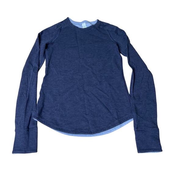 Ivivva 12 Girls By Lululemon Blue Top Heathered Super Soft Long Sleeve - Picture 1 of 5